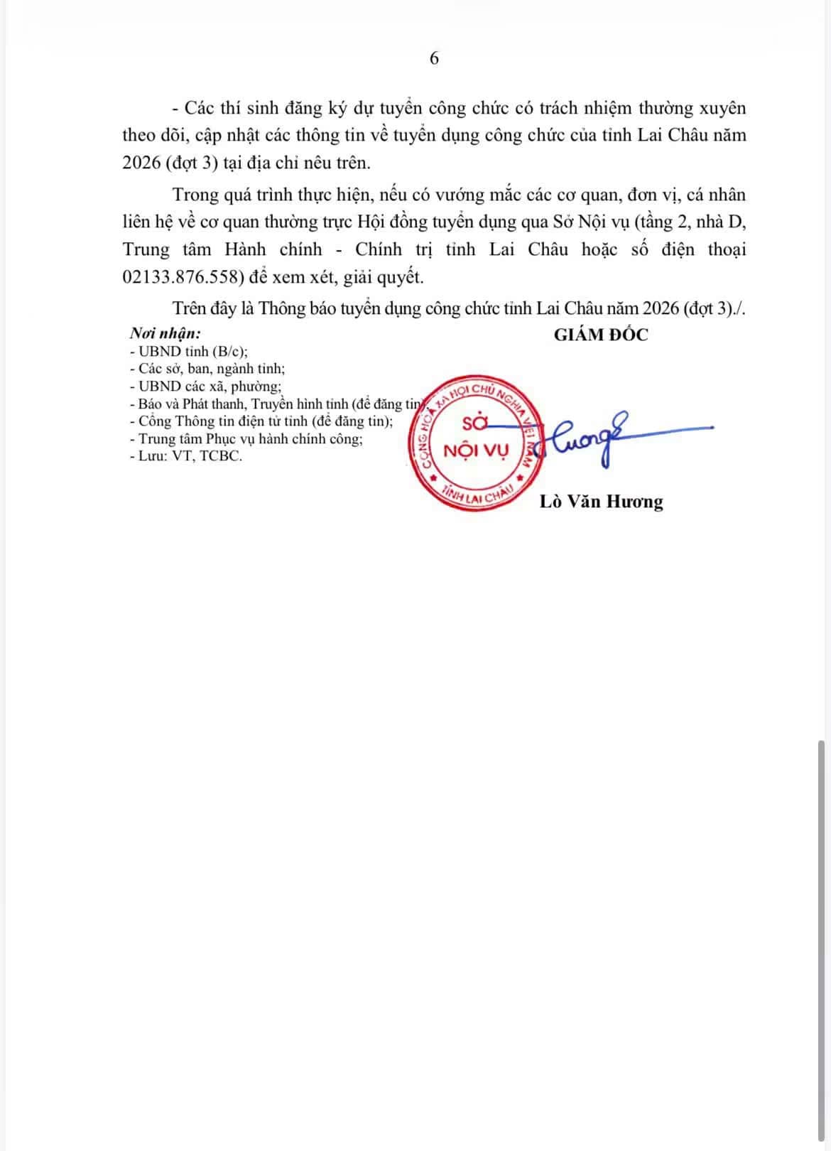 Thông báo tuyển dụng công chức Lai Châu — trang 6