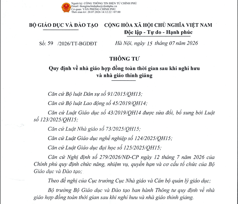 Thông tư 59/2026 ngày 15/7/2026